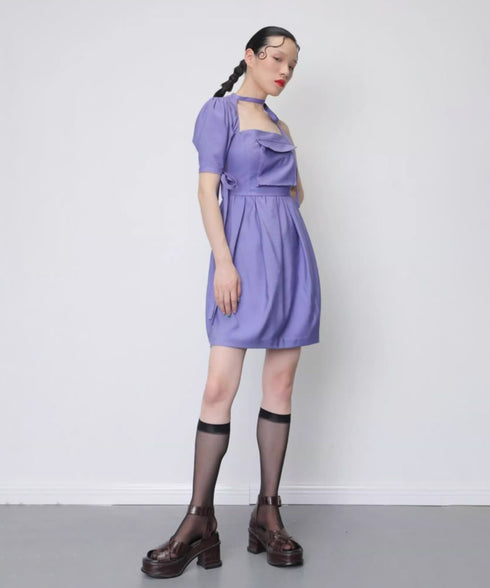 Asym Shoulder Pocket Dress