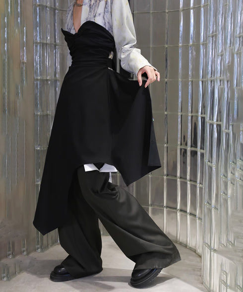 Vertical Pleated Tube Top Dress