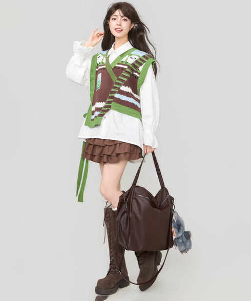 Pastoral Patchwork Knit Vest