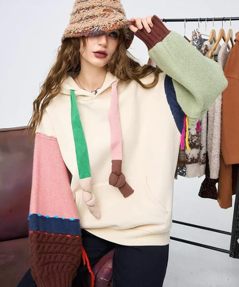 Patch Knot Hoodie Top