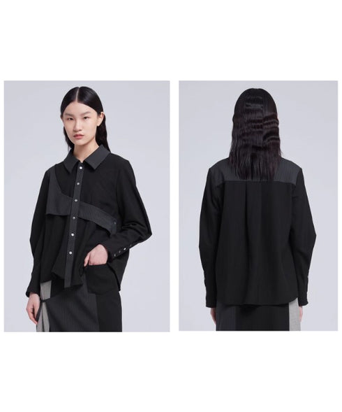 Ribbon Patchwork Faux Leather Jacket