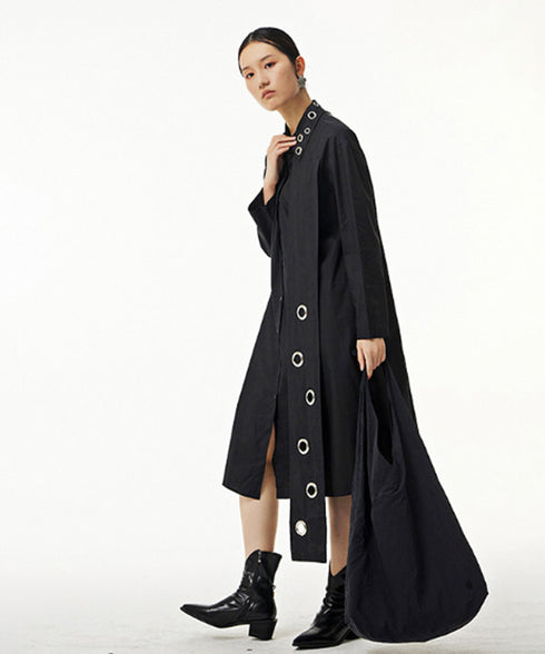 Grommet Strap Shirt Dress