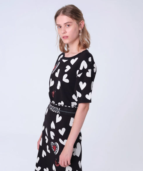 Heart Pattern Knit Top