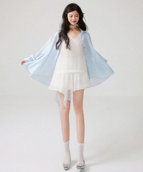 Ribbon Cascade Blouse