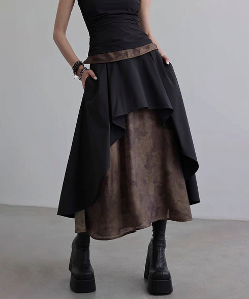 Mix Material Skirt