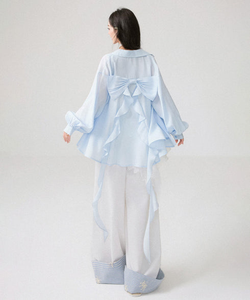 Ribbon Cascade Blouse
