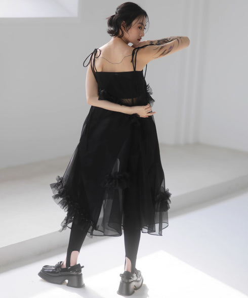 Sheer Layered Strap Dress