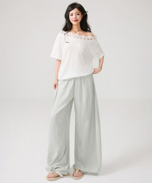 Lace Blossom Shoulder Tee