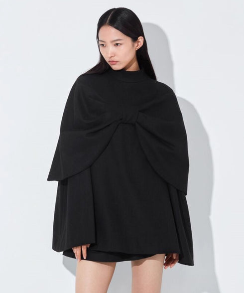 Bow Cape Wool Blend Top