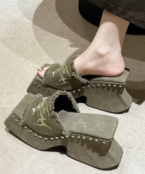 Tribal Stud Platform Sandals