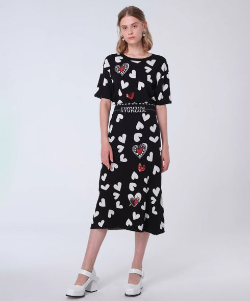 Heart Pattern Knit Top