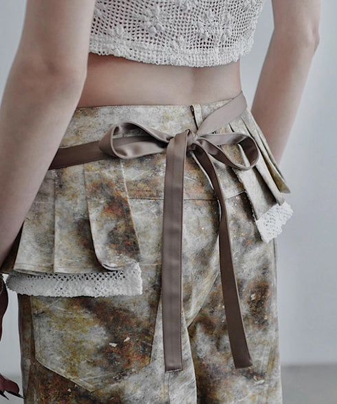 Pleated Belted Waist Piece