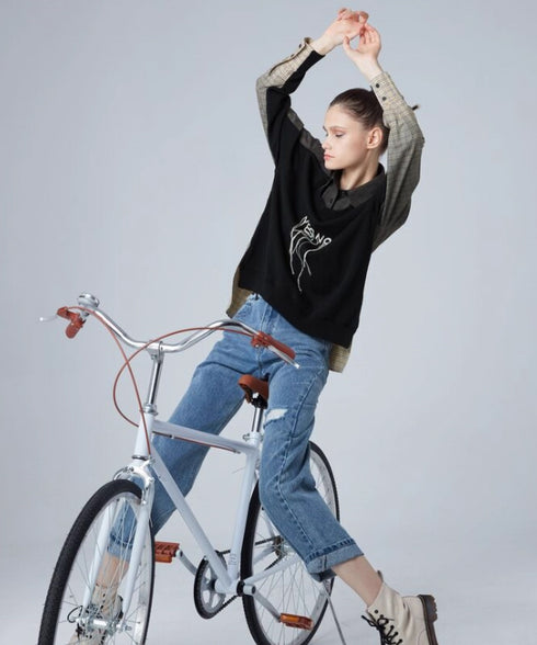 Gradient Check Layered Knit Shirt