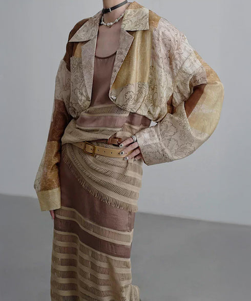 Baroque Patch Cropped Blouse