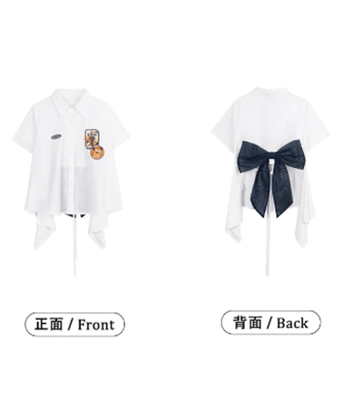Ribbon Emblem Blouse