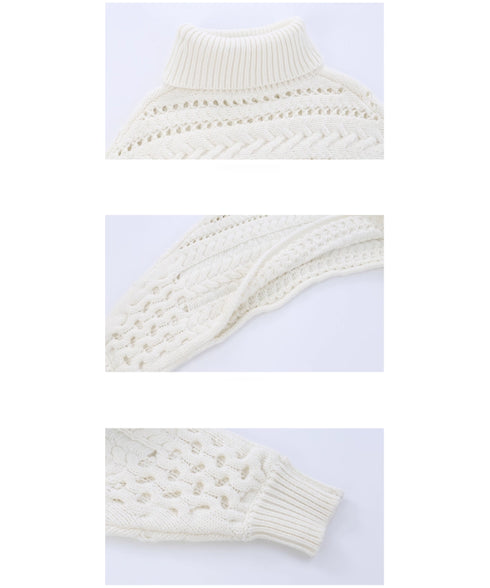 Cable Knit Cropped Turtleneck