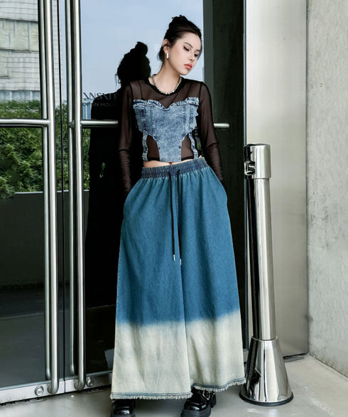 Gradient Contrast Color Denim