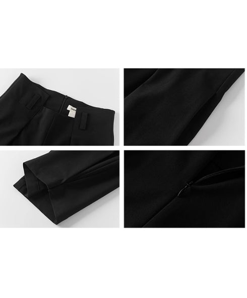 Side High Waist Tuck Pants
