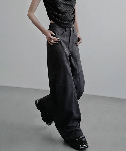 Marbled Wide Cargo Pants