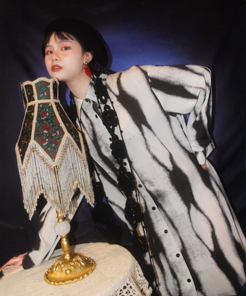 Monochrome Shadow Shirt Dress