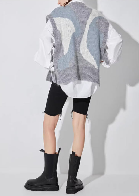 Ribbon Patchwork Faux Leather Jacket