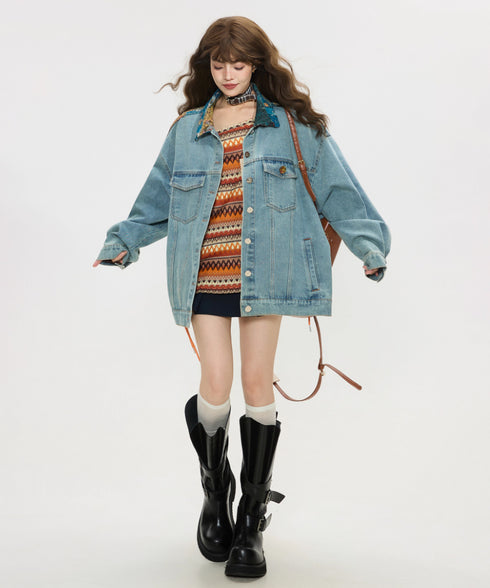 Vintage Patch Denim Jacket