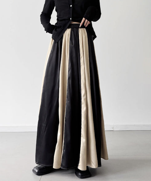 Glossy Block Maxi Skirt
