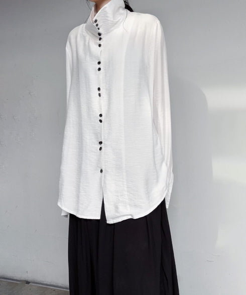 Column Button Long Blouse