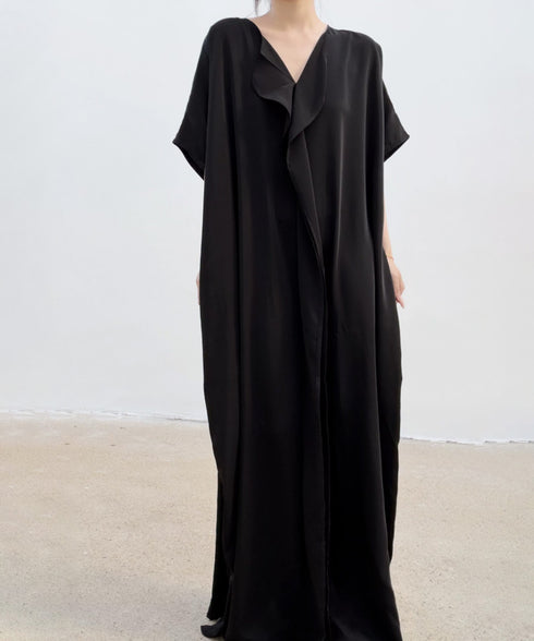 Cascade Drape Long Dress
