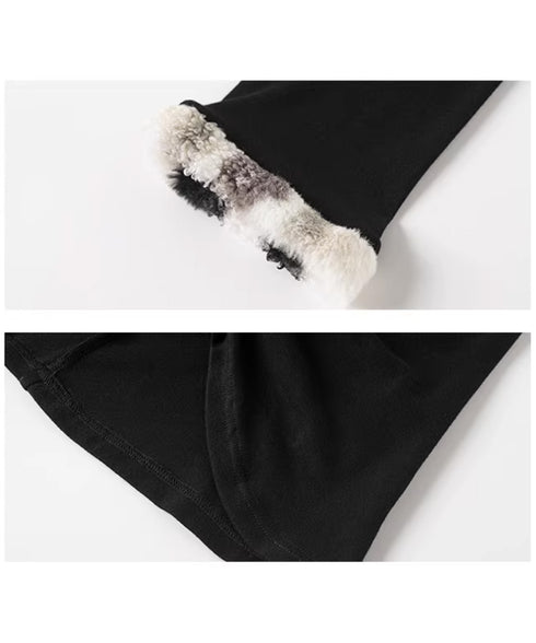 Fur Trim Gather Line Top