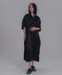 Stand Collar Silky Drape Dress