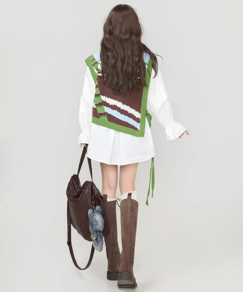 Pastoral Patchwork Knit Vest