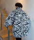 Snow Tiger Pattern Fur Coat