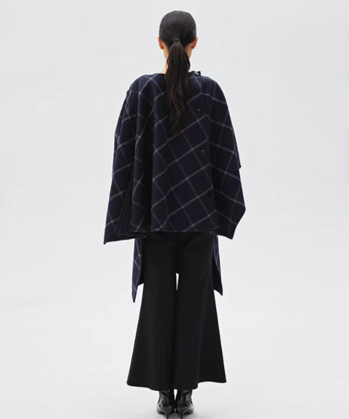 Diagonal Stripe Cape Coat