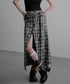 Vintage Check Slit Skirt