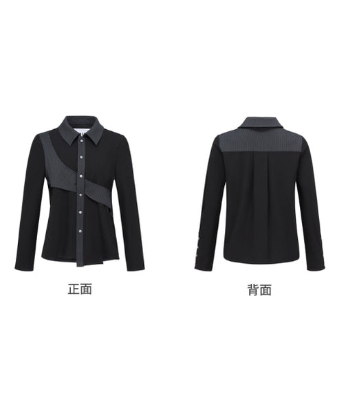 Ribbon Patchwork Faux Leather Jacket