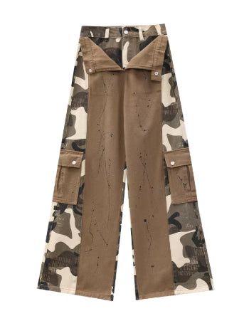 Camouflage Docking Wide Cargo Pants