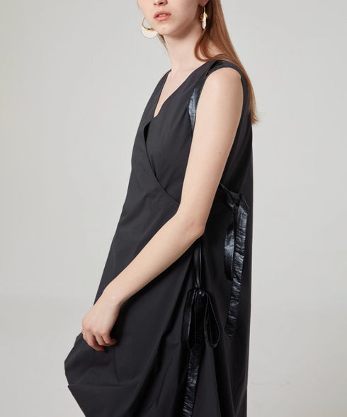 Side Tie Drape Dress