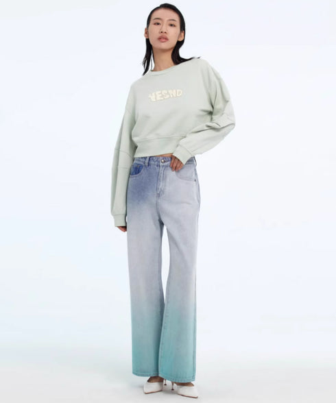 Gradient Fade Wide Denim