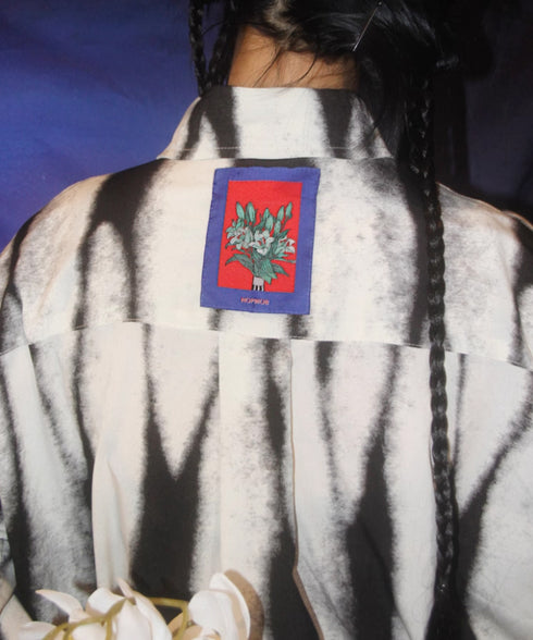 Monochrome Shadow Shirt Dress