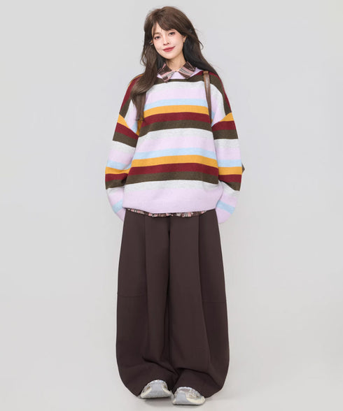 Multi Border Soft Knit Top