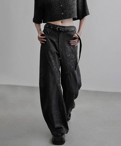 Marbled Wide Cargo Pants