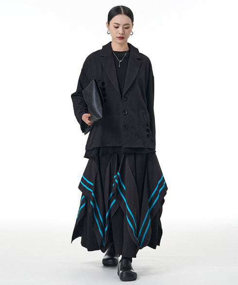 Tape Line Draped Volume Skirt