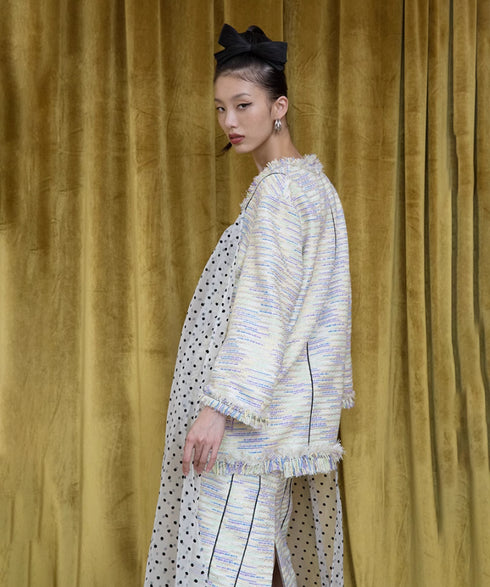 Dot Organza Raw Edge Jacket