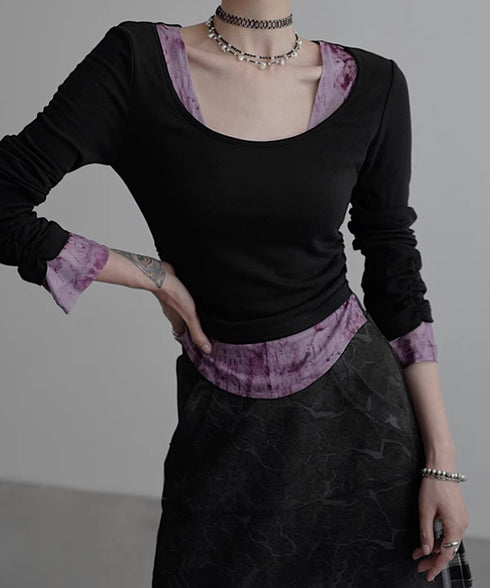 Tie-dye Layered Top