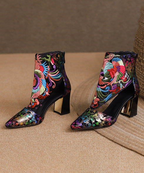 Ornate Sequin Tapestry Heels