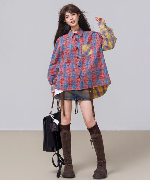 Vintage Check Contrast Shirt