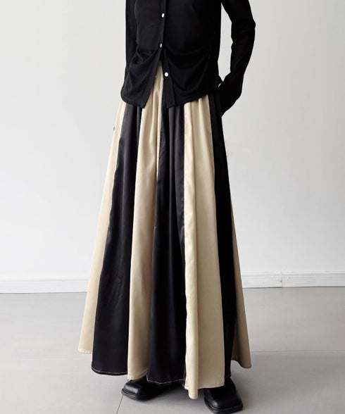 Glossy Block Maxi Skirt