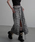 Vintage Check Slit Skirt