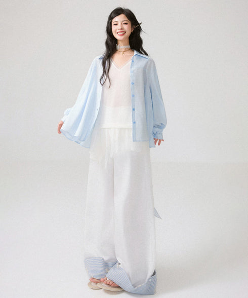 Ribbon Cascade Blouse
